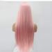 SHIYID Pink Synthetic Lace Front Wig - High Temperature Fiber Long Silky Straight Hair Middle Part for White Women | Best Quality eCommerce Wig - Buy Online on SooperMarket.com