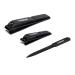 FIXBODY Nail Clipper Set Black Stainless Steel Fingernails & Toenails Clippers & Nail File Sharp Nail Cutter with Leather Case Gift for Men and Women Set of 3