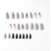 24 Pcs Animal Print Stiletto False Nails - Short Grey French Glitter Almond Nails with Nail Glue - Women's Nail Art Kit - Buy Online on SooperMarket.com