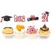 24Pcs Graduation Cupcake Toppers Graduation Cupcake Picks for Cupcake Food Decorations - Class of 2024 Graduation Cupcake Toppers Supplies (Black & Red) - Buy Online on SooperMarket.com