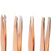 Wresetly 4-Piece Eyebrow Tweezers Set - Pointed & Angled Tweezers with Leather Case - Gold | Perfect for Precision Grooming | International Shipping Available - Buy Online on SooperMarket.com