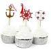 SWOOMEY 24pcs Nautical Cupcake Toppers Top Hat Nautical Theme Party Picks Nautical Cupcake Picks Nautical Cake Topper Birthday Nautical Topper With Line Ocean - Buy Online on SooperMarket.com