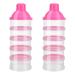 XINRUI 2pcs Portable Infant Baby Milk Powder Dispenser Milk Formula Powder Dispensers Pot 5 Layers 100ml Per Layer Transparent Compartments Milk Powder Dispenser & Snack Storage Container