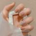 Diduikalor 24Pcs Short Nude Fake Nails | Full Cover Acrylic Glossy Artificial Nails for Women Girls - Buy Online on SooperMarket.com