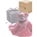 BUSHBABY Plush Teddy Comfort Blanket Gift Set - Perfect 1st Birthday or Newborn Present for Girls - Pink Cube Box - 10cm - Buy Online on SooperMarket.com