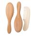 Milisten 3PCS Wooden Baby Hair Brush Comb Set Natural Goat Bristles Brush Hair Cleaning for Newborns Toddlers Registry Gift