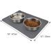 Joytale Silicone Waterproof Pet Bowl Mat - Large 21x14 or Medium 18.5x12 - Non Slip Bowl Placemat for Dogs and Cats - Grey - Buy Online on SooperMarket.com