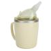 Convalescent Feeding Cup 350ml 304 Stainless Steel Adaptive Drinking Cup with Straw Leakproof Lightweight Bed Sippy Cup Drinking Aids for The Elderly Patient Disabled