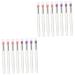 Baluue 16 Pcs Silicone Lip Brush Eyeshadow Brush Makeup Lipstick Lip Brush with Lid Bunny Ear Pearl Clip Pp