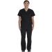 Vital Threads Men and Women Scrubs Set V-Neck Top & Drawstring Pant VT509C Medium Black