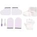 Wax Bath Mitts Set Large Brush Purple Spatula Soft Mitts Foot Cover Paraffin Wax Hand Foot Care Set Paraffin Wax Bath Set for Home DIY SPA Paraffin Baths - Buy Online on SooperMarket.com