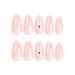 Light Pink Press on Nails - Glossy Short Fake Nails with Bow Tie | 24Pcs Full Cover Nail Art for Women & Girls - Buy Online on SooperMarket.com