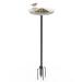 EfuturTime bird drinks standing made of metal 30 x 90 cm bird bath garden large feed shell with height -adjustable stands for birds bird drinks winterproof frost -safe white