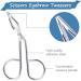 Satin Eyebrow Tweezers with Scissor Handle - Stainless Steel Tip for Beauty Care & Nose Hair Trimming - Buy Online on SooperMarket.com