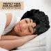 3pc Satin Bonnets for Black Women - Large Silky Bonnet Set in Black, Wine Red, Purple - Buy Online on SooperMarket.com