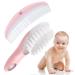 LNQ LUNIQI Baby Brush and Comb Set Soft Bristle Baby Brush Massage Scalp Brush for Newborn Cradle Cap Scalp Cleaning Care (Pink)