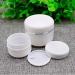 100ml Refillable Cosmetic Bottles with Dome Lid | White Silver Border Face Cream Lip Balm & Lotion Containers - International Shipping - Buy Online on SooperMarket.com