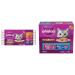 WHISKAS Perfect Portions Adult Wet Cat Food & Seafood Selections Adult Wet Cat Food Pat Multipack - 6 Whitefish and Tuna 6 Salmon 12x100g Tray Cat Food + Cat Food 6 Whitefish and Tuna