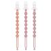 CLdy pacifier chain made of silicone 2-in-1 pacifier holder and bite ring toys in one-piece design pacifier strap for babies girls and boys BPA-free 3-series pack (orange+purple+pink)
