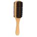 Ankroyu razor brush double-sided beard brush wood-bearing brush beard set wooden handle face hair trim model brush suitable for bar cleaning (L)