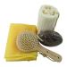 Exfoliating Kit Set - Body Brush with Handle  Loofah Sponge  Bath Towel and Pumice Stone for Feet