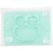 Silicone Divided Toddler Plate Set - Non Slip Suction Baby Dinner Plates with Spoon & Fork | BPA Free & FDA Approved - 5owl-cyan - Buy Online on SooperMarket.com
