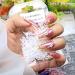 3D Flower Caviar Beads Nail Art Decals - White Pink Acrylic Charms with Pearl Beads for DIY Manicures - Buy Online on SooperMarket.com