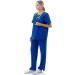 Banhada V-Neck Top 7-Pocket Scrub Set for Women - 4-Way Stretch, Lightweight, Comfortable - Royal Blue (5X-PLUS) - Buy Online on SooperMarket.com