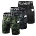 Lixada Men's Elastic Shorts Pants Performance Sports Baselayer Cool Dry Tights Active Workout Underwear Large Black&black Camouflage&green Camouflage