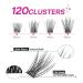 CALAILIS Cluster Lashes 120Pcs Mega Volume Superfine Individual Lashes | Reusable Wispy Eyelash Clusters | DIY Eyelash Extension | Natural Look | 703MIX-C - Buy Online on SooperMarket.com