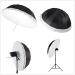 HappyGo 7-Foot Parabolic Umbrella Front Diffuser Cover - Black/Silver Soft Light Cloth for 16 Rods - Elastic Band for Fixed Fit - Buy Online on SooperMarket.com