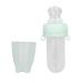 Baby Food Feeder Cute Shaped Soft Silicone Squeeze Spoon Fruit Pacifier Feeder for Toddlers (Green)