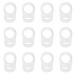 JZK 12pcs Transparent Silicone Button Ring Dummy Pacifier Holder Clip Adapter for Baby MAM Soother