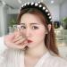 Black Velvet Headbands for Women Head Bands - Wide Pearl Bandana Headbands Wrap With Velvet Balck Hair Hoops for Women Girls