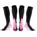 Miana Compression Socks for Women & Men (2 Pairs) Compression Stockings for Running Flight Sports Travel (BLUE L/XL) L-XL PINK