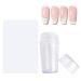 Stamping Transparent Nail Stamp kit Jelly French Stamper for Tip Nails with Scrapers 3D Nail Sticker Curve Stripes Nail Art Tools for French Manicure Home DIY Nail Salon (Single head)