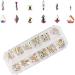 Brensty Nail Art Set Irregular Crystal Diamond Round Rhinestones Flat Bottom Curved Black Tweezer Nipper Wax Dotting Pen Tools - Buy Online on SooperMarket.com