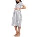 Love2Mi Women's Short-Sleeve Maternity Dress XL - Casual A-Line Midi Pregnant Dress in White Black Stripe - Buy Online on SooperMarket.com