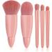 kawehiop 5 Pieces Makeup Brushes Plastic Handle with Mirror Powder Foundation Beauty Make Up Soft Brush Beginner Cosmetics - Buy Online on SooperMarket.com
