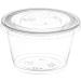 100 Clear Jello Shot Cups with Lids - 4 oz Plastic Portion, Condiment, Sauce, Dressing Container for On-the-Go - Buy Online on SooperMarket.com