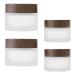 Tuakimce 4 pieces 20ml 30ml white Matted glass cream can empty empty cans clear tanter empty cans empty fillable container glass container with lid liner for lottery cream cosmetics 4 piece-20 ml/30ml brown wooden grain cover bottle