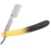 NOLITOY Electroplated Vintage Manual Clip on Bai Edge Barber Razor Professional Barber Shaving Blades Holder Eyebrow Shaving Razor Men Razors for Shaving Mustache Fold Change Blade Abs