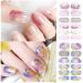 14 Sheets Gradient Nail Polish Stickers - Multicolor Flower Series | Self-Adhesive Design Decal Strips with Nail File | Manicure Decoration Kit for Women & Girls - Buy Online on SooperMarket.com