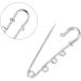 LiQunSweet 10 Pcs Iron 3-Hole Metal Brooch Safety Pins - Platinum 52mm (2 Inch) for Garment and Jewelry Making - Buy Online on SooperMarket.com
