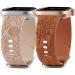 Flower Engraved Silicone Band Compatible with Apple Watch Bands 38mm 40mm 41mm, Cute Women Wildflowers Floral Design Soft Sport Strap Replacement Wristbands for iWatch Series 8 7/SE/6/5/4/3/2/1 38/40/41mm Walnut Brown Brown