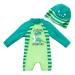 upandfast Baby Boy Swimwear Infant One Piece Zip Swimsuit UPF 50+ Sun Protection Toddler Bathing Suit with Sun Hat 18-24 Months Dinosaur