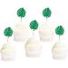 48 Pcs Glitter Tropical Leaves Cupcake Toppers Green Jungle Plants Cake Picks Palm Leaf Cake Toppers Summer Tropical Theme Cake Decorations - Buy Online on SooperMarket.com