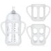 Peutier 3PCs bottle handles for Avent natural baby bottles BPA-free white soft silicone baby bottle holder with simple handles for babies self-drinking independent (3 sizes 7.56x8cm