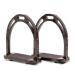 Amka stirrup made of aluminum with street stones extra light realed wide tread aluminum stirrup with Rhinestones Light dark brown