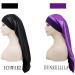 Shop Ladaypoa Long Satin Sleeping Cap - 2 Large Women's Sleep Hats for Long Braids | Extra Large Soft & Convenient Black + Deep Purple - Buy Online on SooperMarket.com